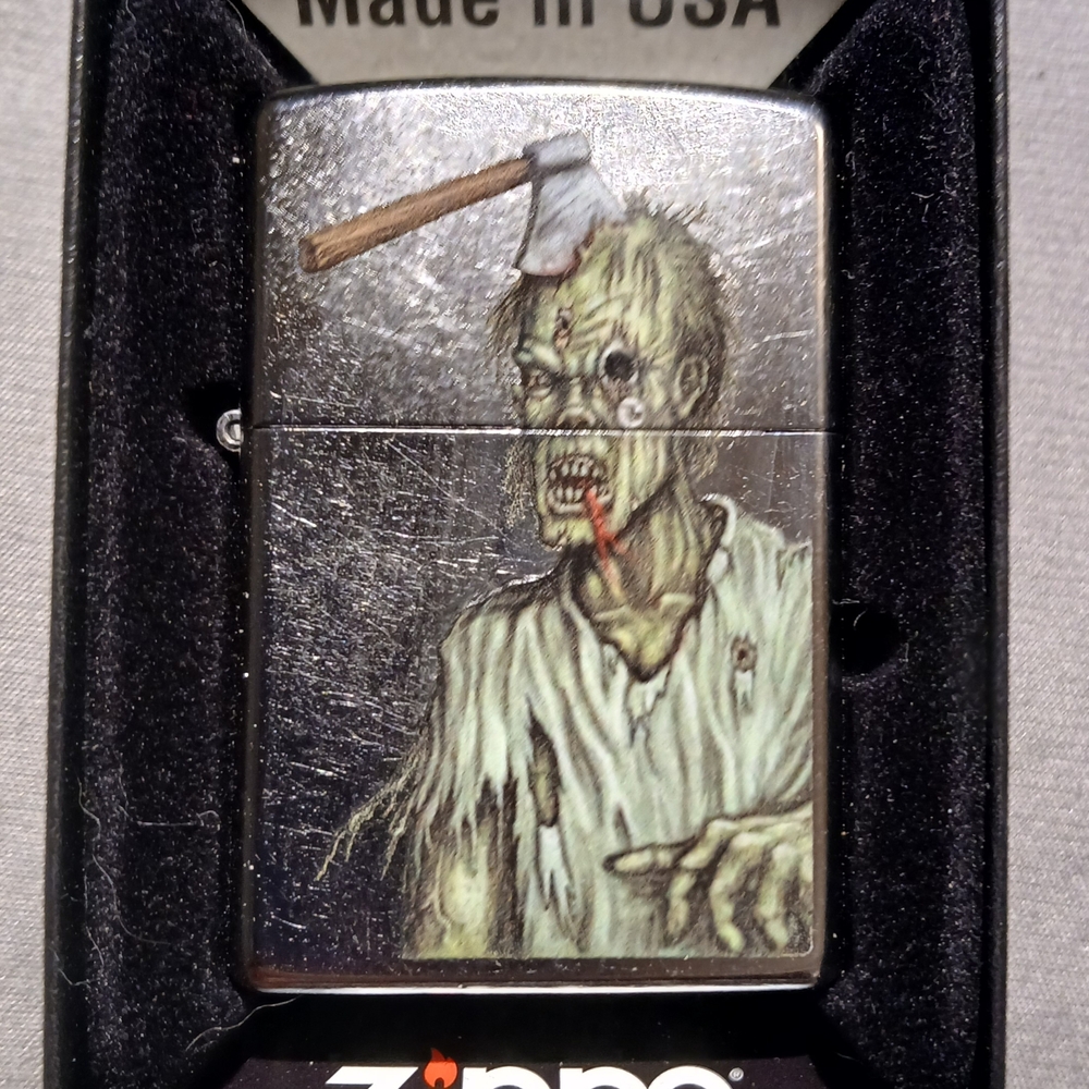 Zippo Zombie Design Lighter - Gray and Green